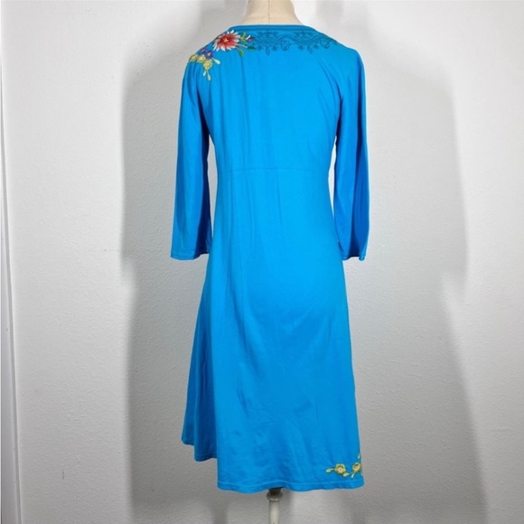 Vintage Johnny Was Turquoise tunic dress ▪️Size Small  100% Cotton - Picture 4 of 7
